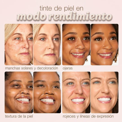 Base de Maquillaje Hidratante Timeless · Sérum 24h + Brocha de Regalo