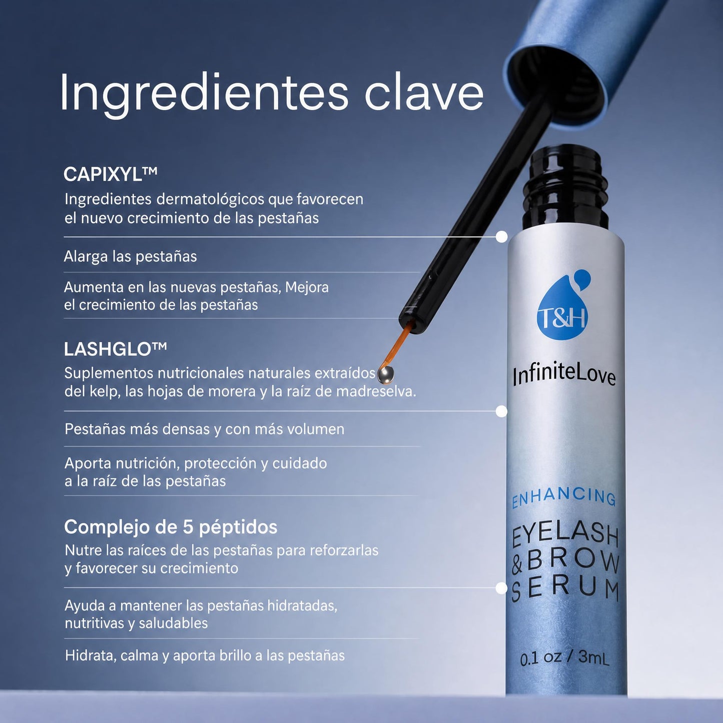 Serum Potenciador Pestanas y Cejas Capixyl Peptidos Sin Prostaglandinas Hipoalergenico K-Beauty 3ml