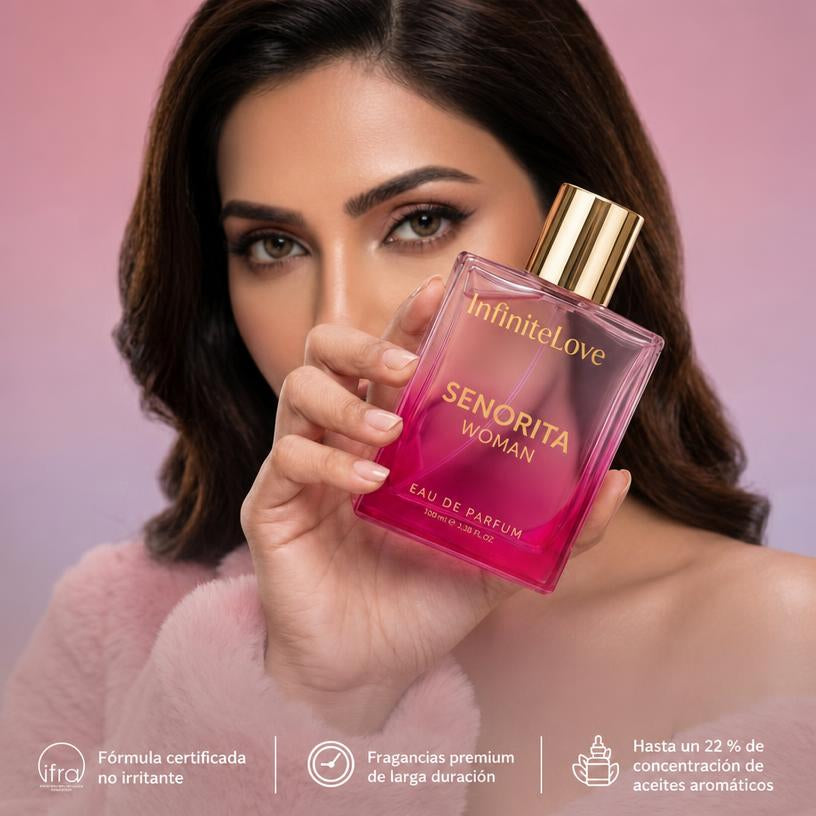 Senorita Woman Eau de Parfum Floral Frutal Romántico Peonía Granada Almizcle Mujer 100ml
