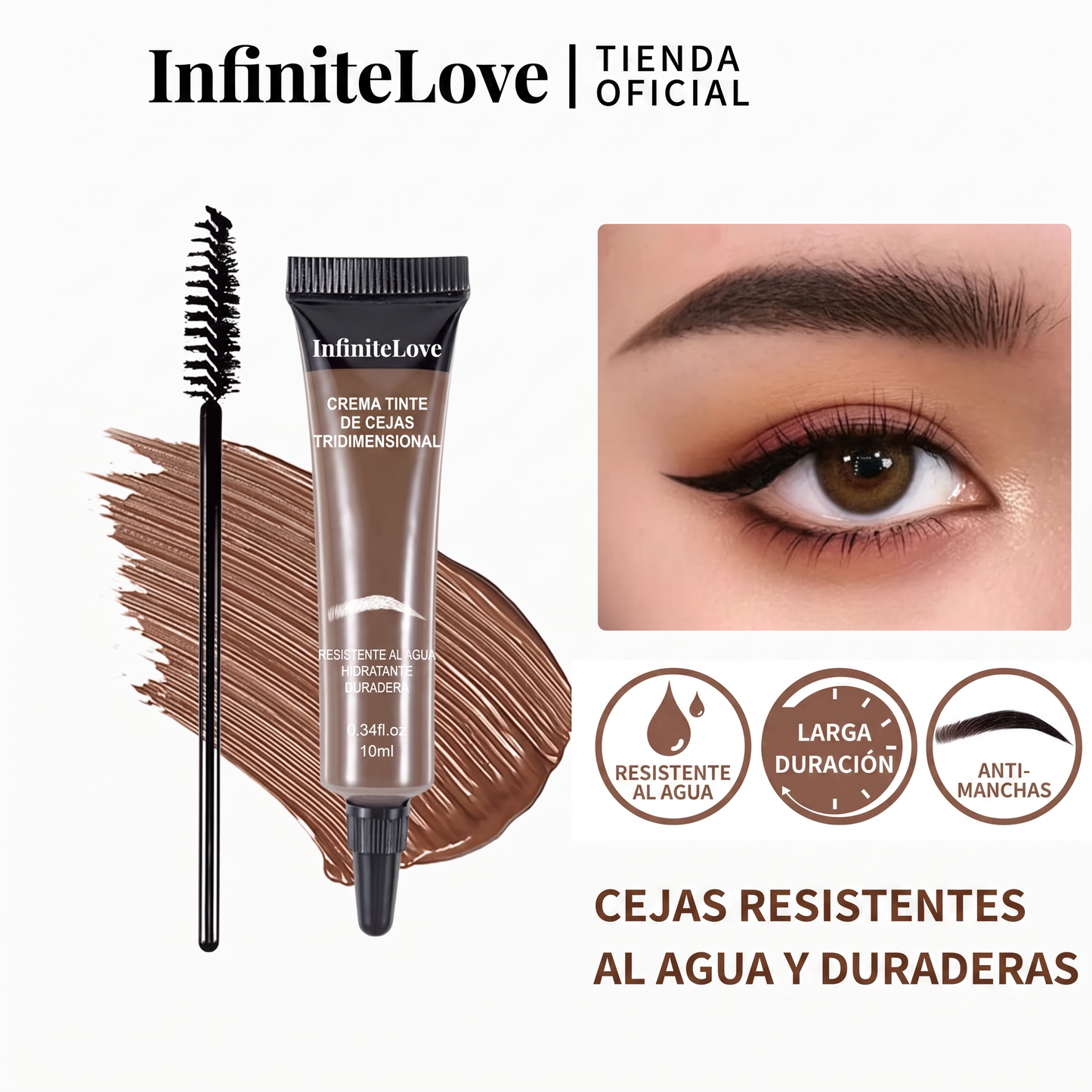Crema Tinte de Cejas Tridimensional Resistente al Agua Larga Duracion Efecto Microblading 10ml