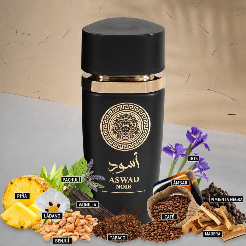 Aswad Noir Eau de Parfum Oriental Amaderado Especiado Ambar Vainilla Hombre 100ml