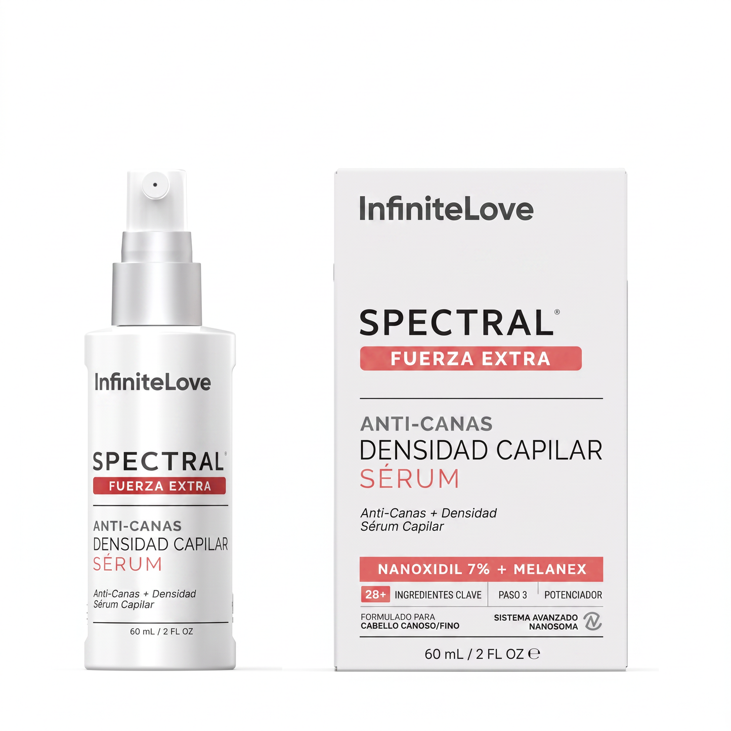 Spectral Fuerza Extra Serum Anti-Canas Densidad Capilar Nanoxidil 7% Melanex Nanosoma 60ml