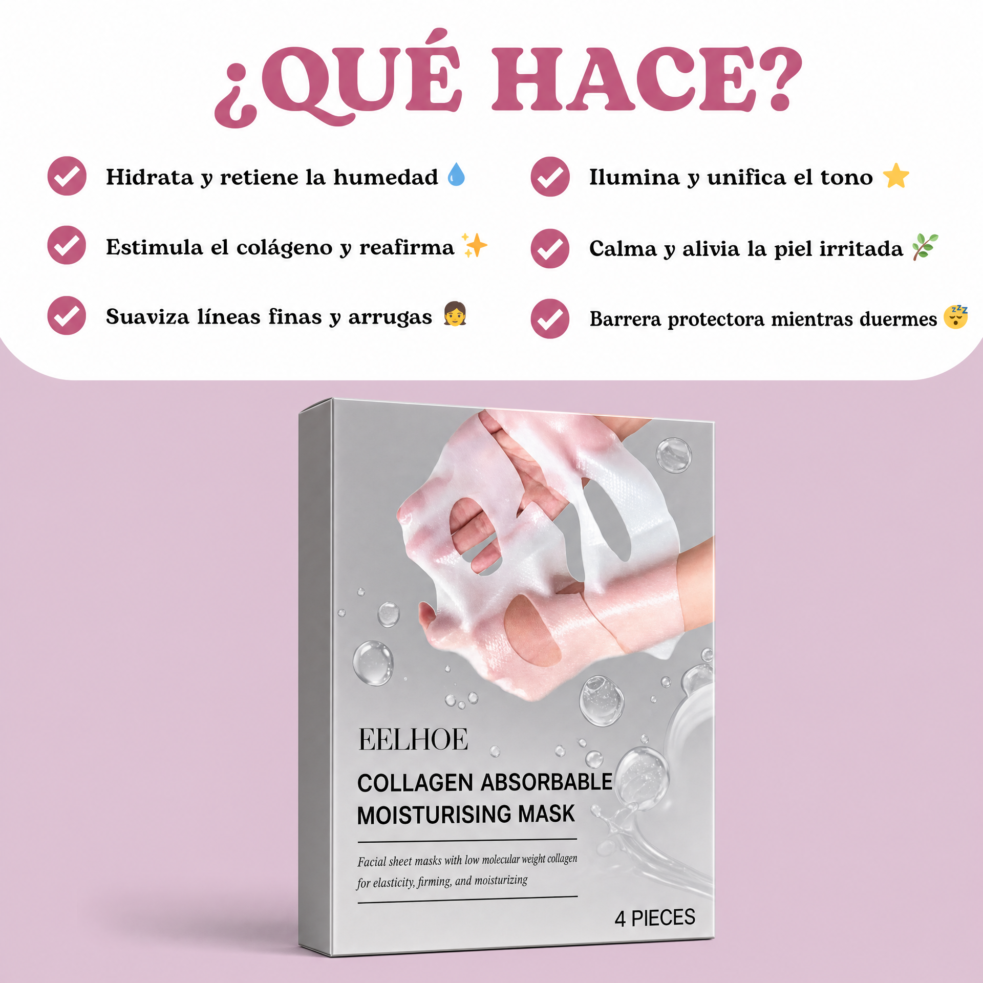 Beneficios cosméticos de hidratación, suavidad y luminosidad