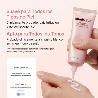 InfiniteSun - Protector Solar Facial Colágeno y Glow SPF 50