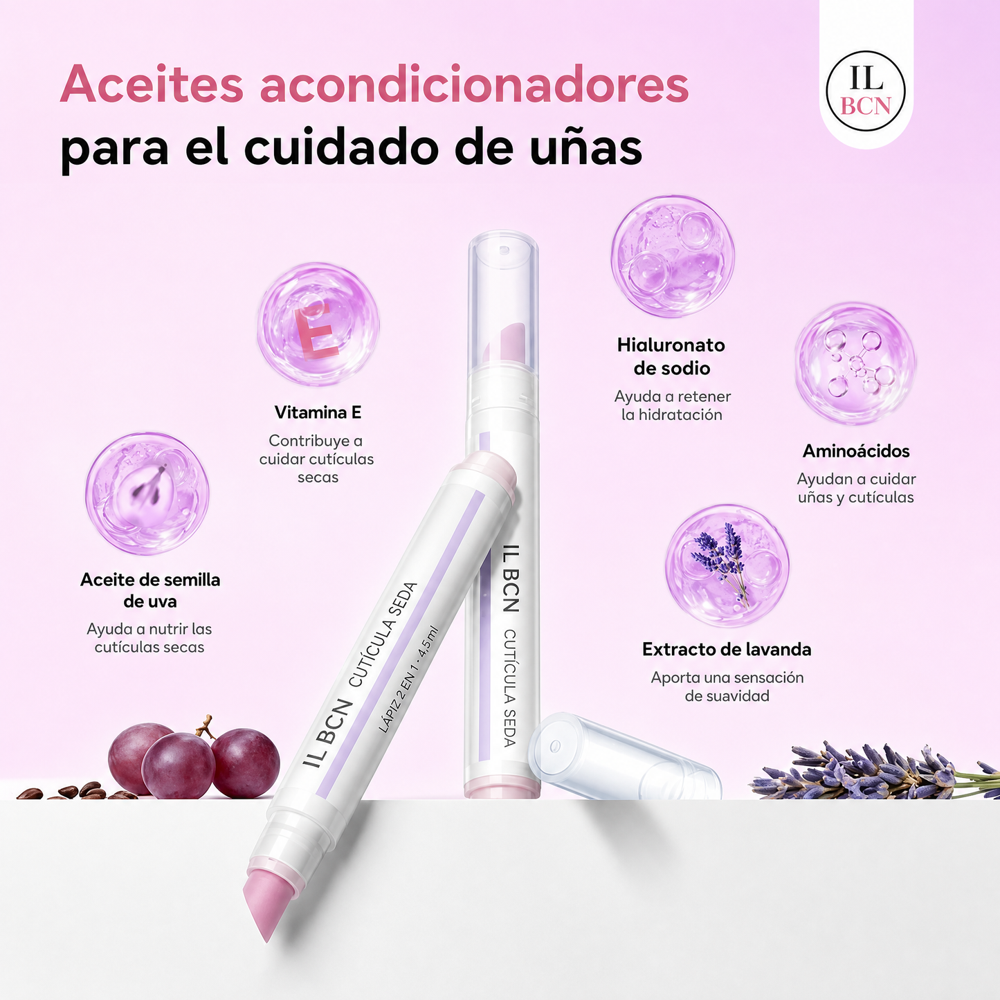 Cutícula Seda — Lápiz 2 en 1 para Cutículas · Pack de 2