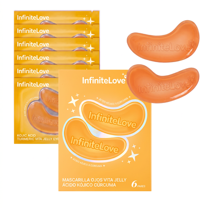 Mascarilla Ojos Vita Jelly Ácido Kójico Cúrcuma Iluminadora Anti-Ojeras Hidrogel K-Beauty 6 Pares