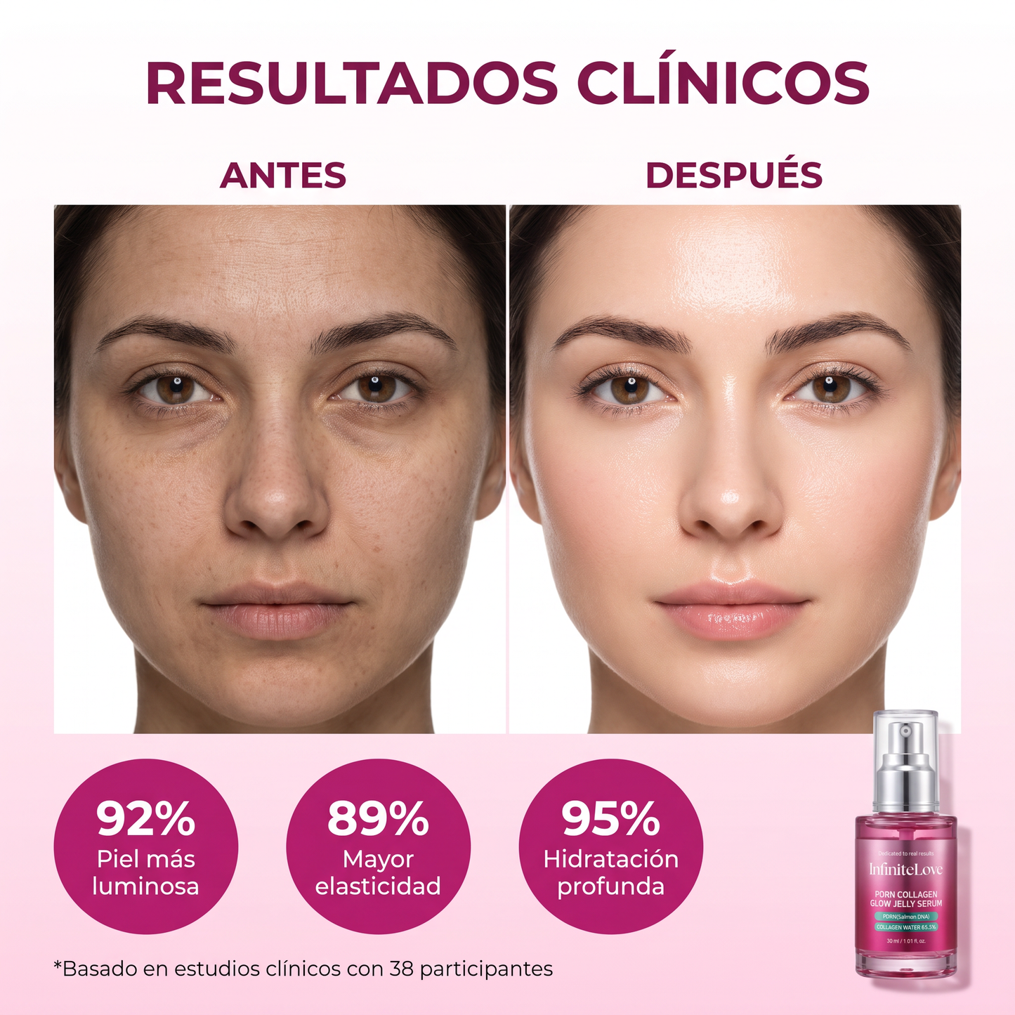 Pink Glow - Sérum en Gel con PDRN de Salmón y Colágeno 30ml