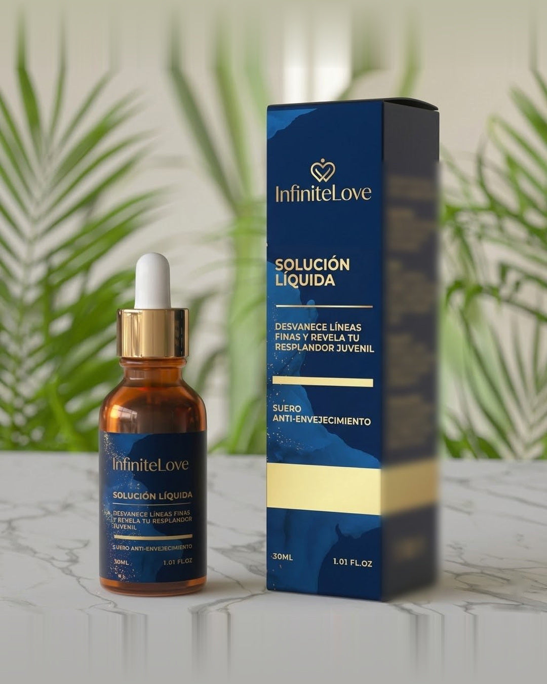 Frasco con cuentagotas y caja de la Solución Líquida de InfiniteLove, 30 ml