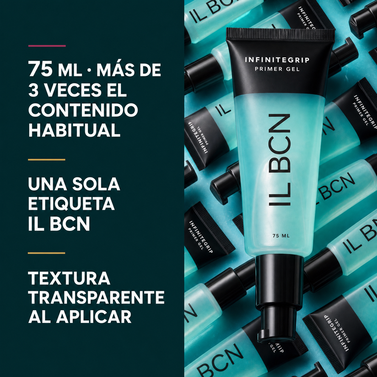 InfiniteGrip — Primer Gel Adherente de 75 ml con Acabado Luminoso