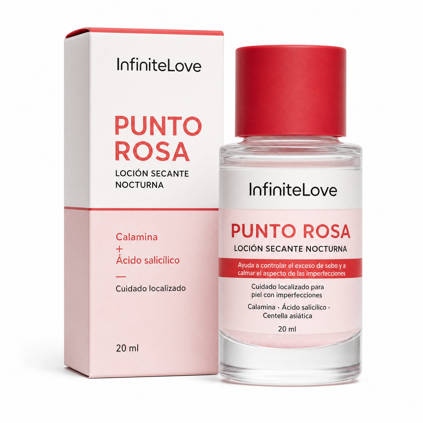 InfiniteLove Punto Rosa — Loción Secante con Calamina y Ácido Salicílico 20 ml
