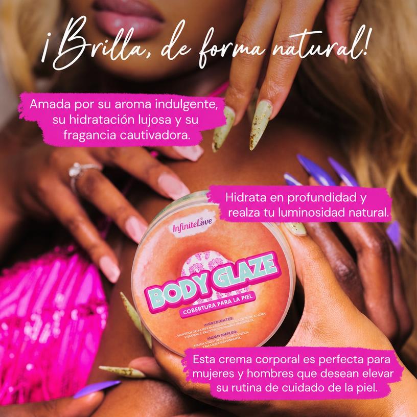 Body Glaze Manteca Corporal Hidratante Orgánica Anti-Edad Brillo Donut Glaseado Piel 227g