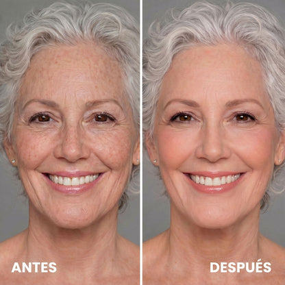 Antes y Después - Mujer pelo plateado