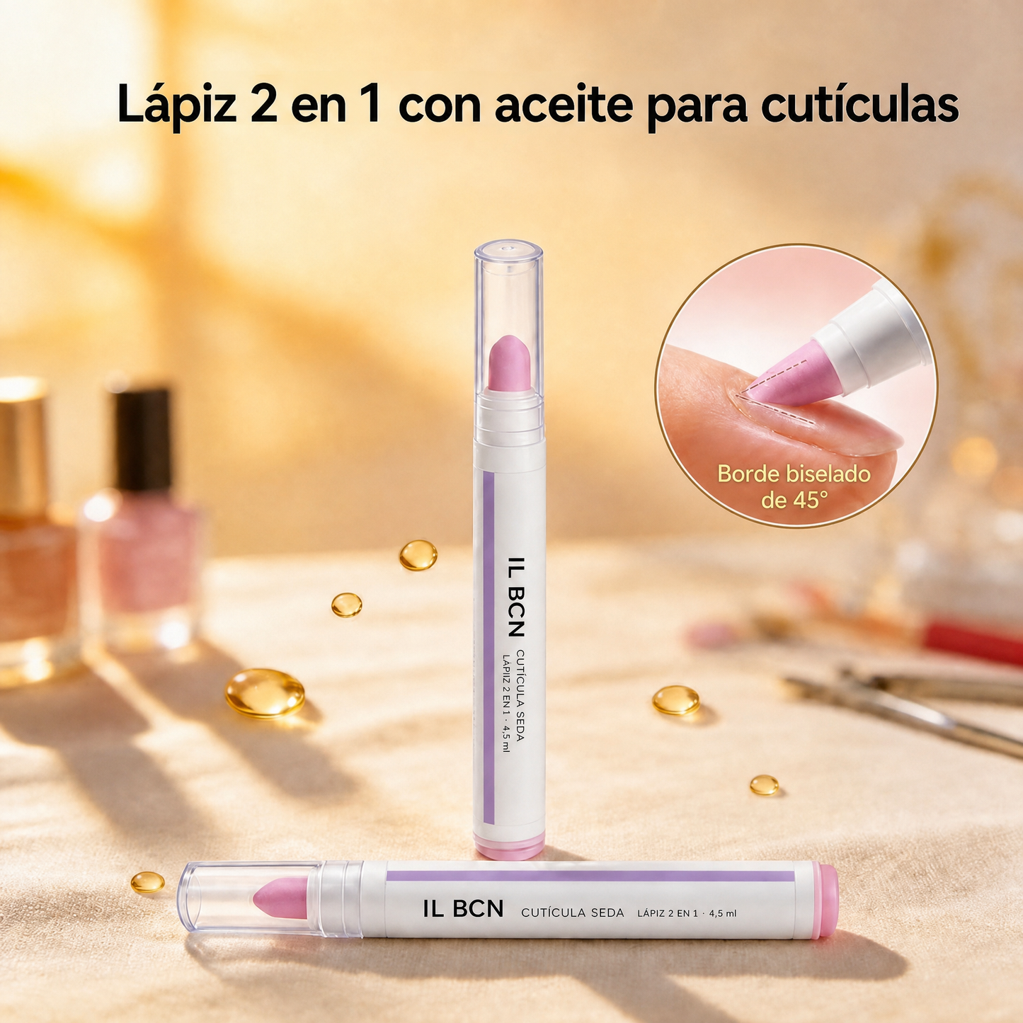 Cutícula Seda — Lápiz 2 en 1 para Cutículas · Pack de 2