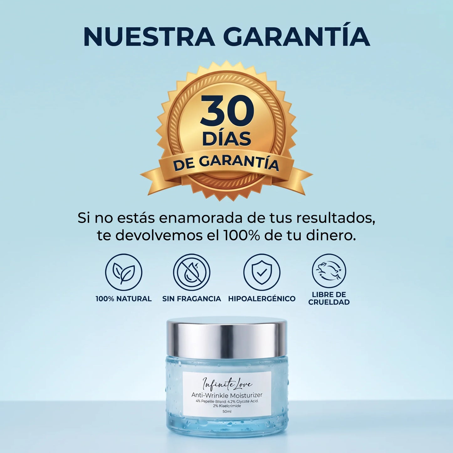 Crema Hidratante Antiarrugas con Péptidos y Ácido Glicólico 50ml