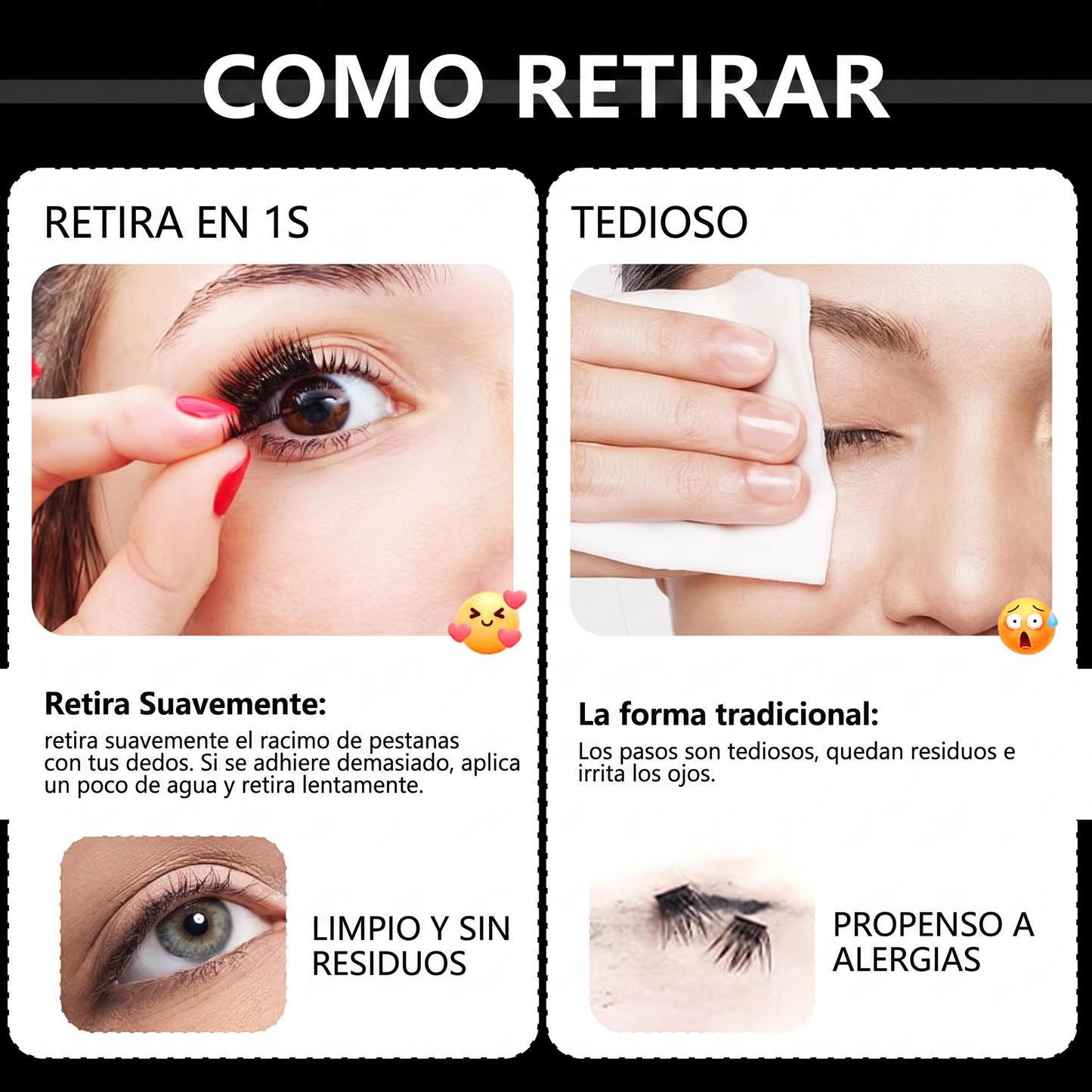 Kit de Pestanas en Racimo Autoadhesivas DIY - 80 Piezas 8-16mm con Pinzas de Precision