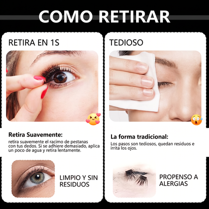 Kit de Pestanas en Racimo Autoadhesivas DIY - 80 Piezas 8-16mm con Pinzas de Precision