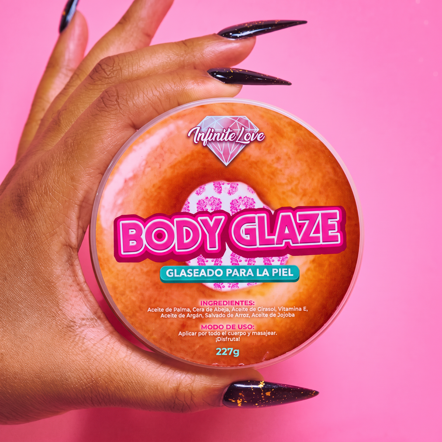 Body Glaze Manteca Corporal Hidratante Orgánica Anti-Edad Brillo Donut Glaseado Piel 227g
