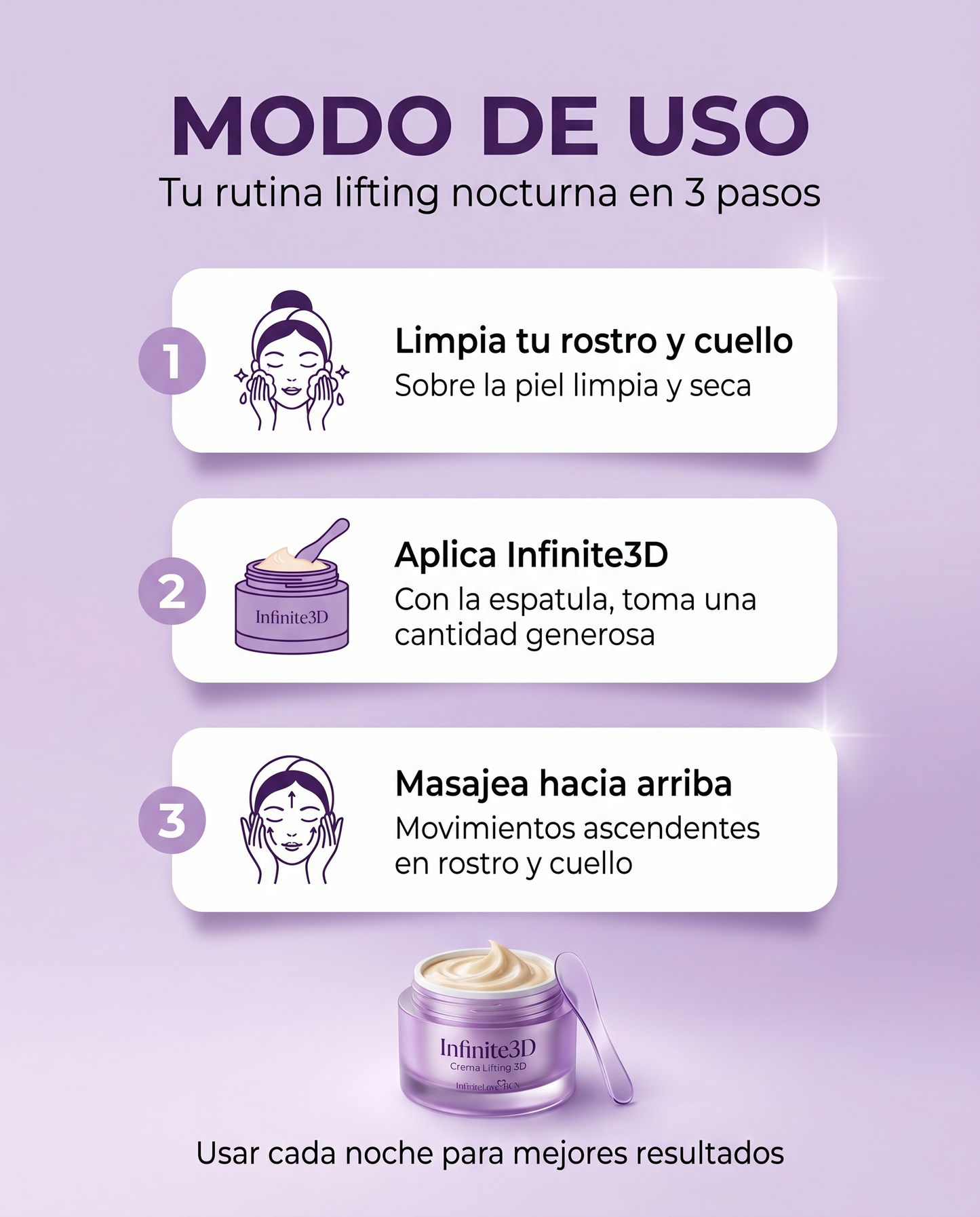 Infinite3D - Crema Lifting 3D Coreana con 17 Péptidos