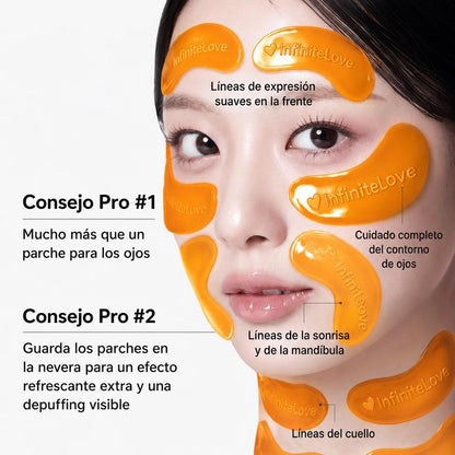 Mascarilla Ojos Vita Jelly Ácido Kójico Cúrcuma Iluminadora Anti-Ojeras Hidrogel K-Beauty 6 Pares