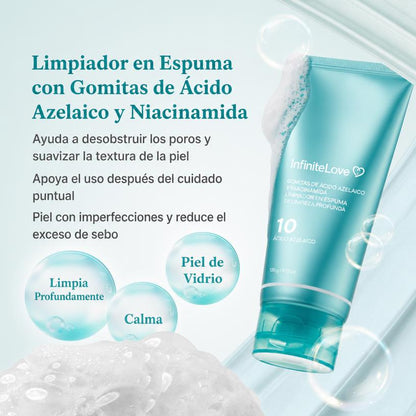 Espuma Limpiadora Profunda Ácido Azelaico Niacinamida Control Sebo K-Beauty 120g