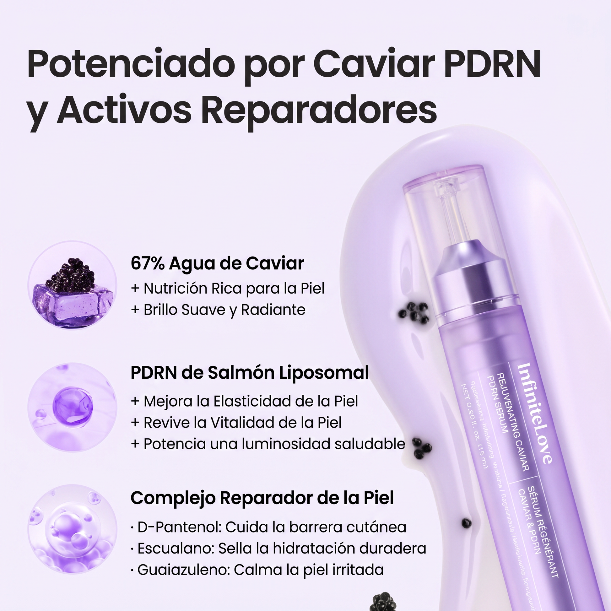Potenciado por Caviar PDRN y Activos Reparadores