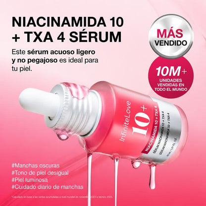 Sérum Niacinamida 10% + Ácido Tranexámico 4% Antimanchas Luminosidad K-Beauty 30ml