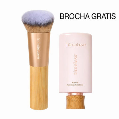 Base de Maquillaje Hidratante Timeless · Sérum 24h + Brocha de Regalo