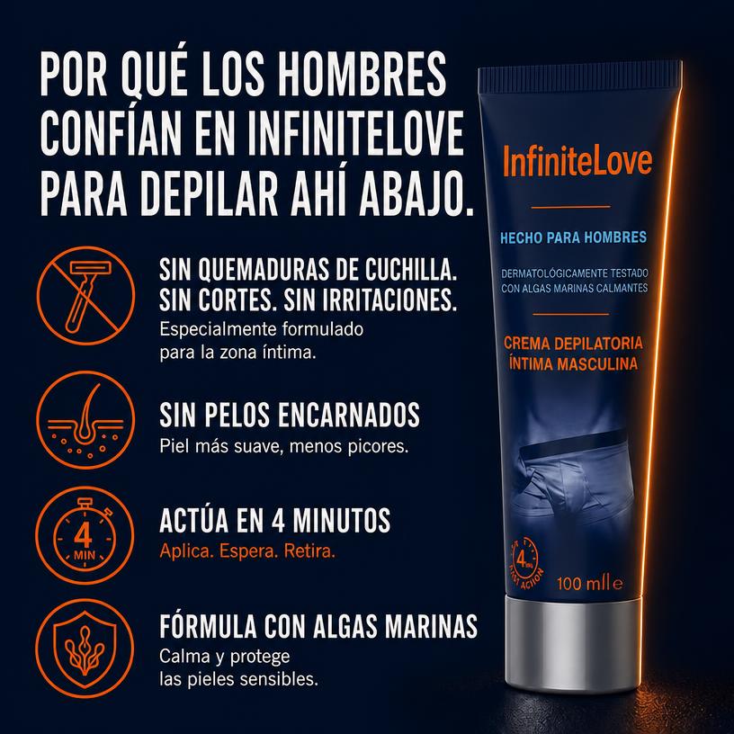 Crema Depilatoria Íntima Hombre Acción Rápida 4 Min Alga Marina Dermatológica 100ml