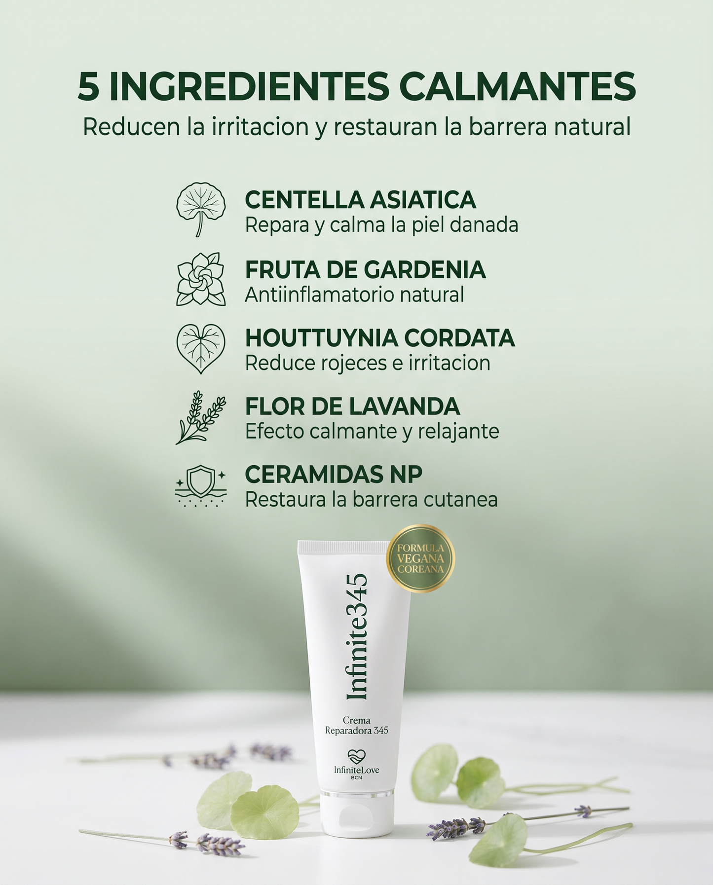 Infinite345 - Crema Reparadora Coreana Vegana