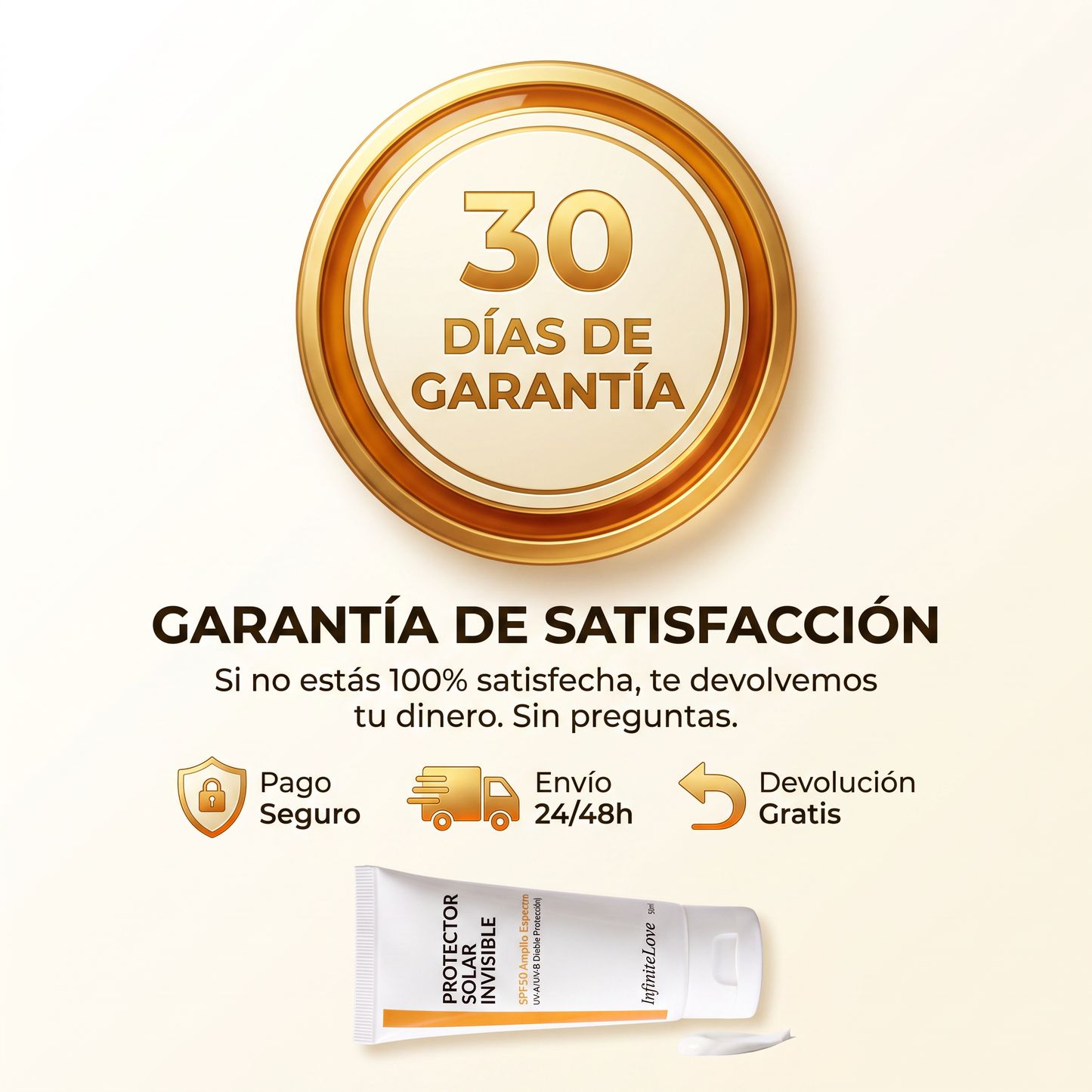 Protector Solar Invisible SPF50 Amplio Espectro para Rostro y Cuerpo 50ml