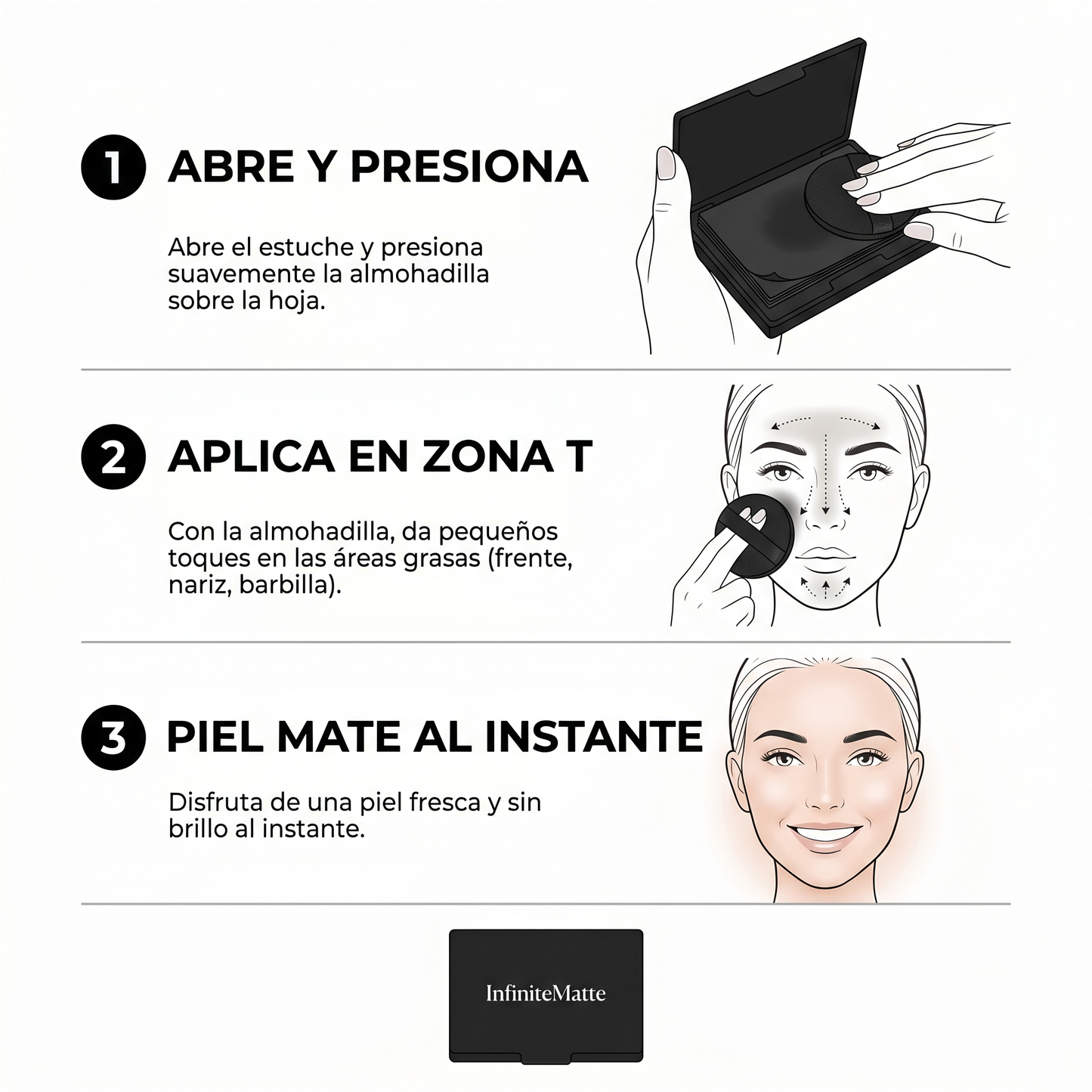 InfiniteMatte - Papeles Absorbentes de Grasa 2 en 1