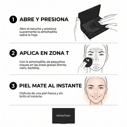 InfiniteMatte - Papeles Absorbentes de Grasa 2 en 1