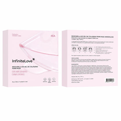 Mascarilla Gel Colageno Rosa PDRN Salmon Hidrogel Cambia de Color Efecto Glass Skin K-Beauty 4 Uds