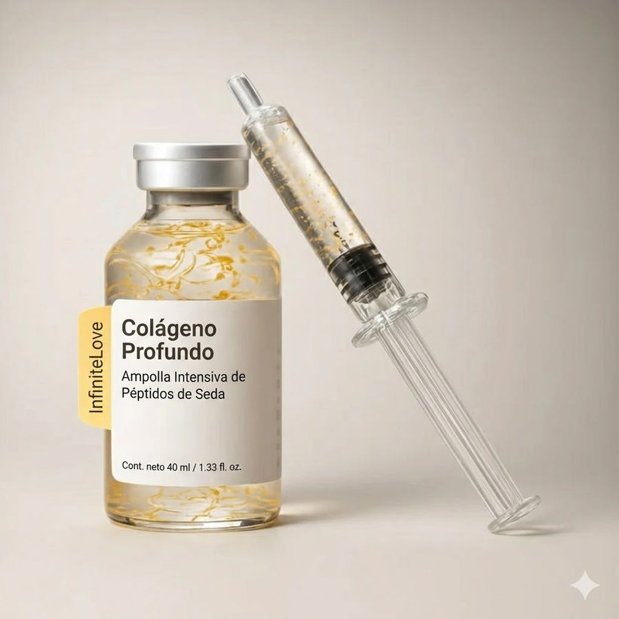 Ampolla de colágeno profundo con hilos de seda y aplicador de precisión