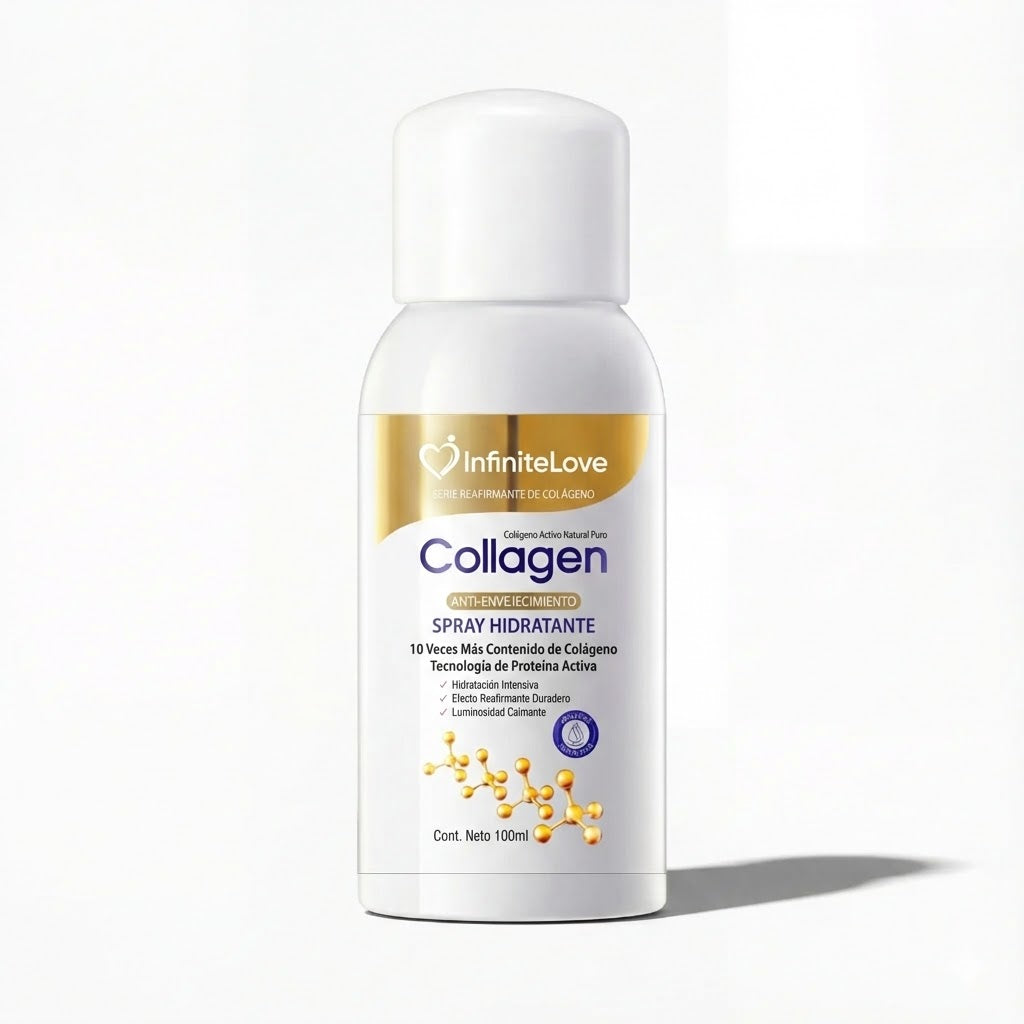 Spray Corporal Reafirmante de Colágeno y Aloe Vera para Piel de 'Papel', Brazos y Flacidez (Absorción 10x Superior a Cremas)