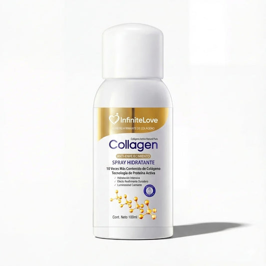 Spray Corporal Reafirmante de Colágeno y Aloe Vera para Piel de 'Papel', Brazos y Flacidez (Absorción 10x Superior a Cremas)