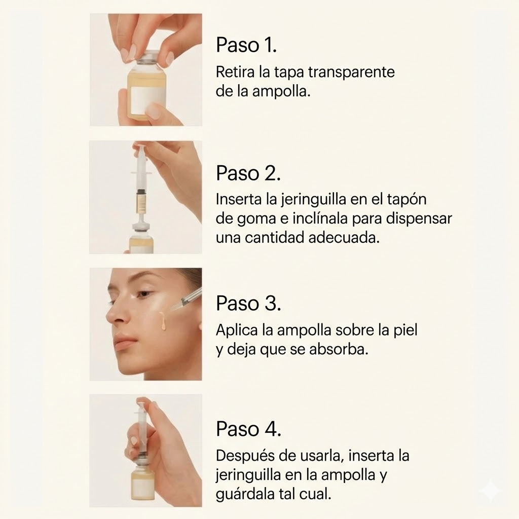 Ampolla Rellenadora de Colágeno Profundo y Péptidos de Seda con Aplicador de Precisión para Arrugas y Efecto Lifting (Sin Inyecciones)