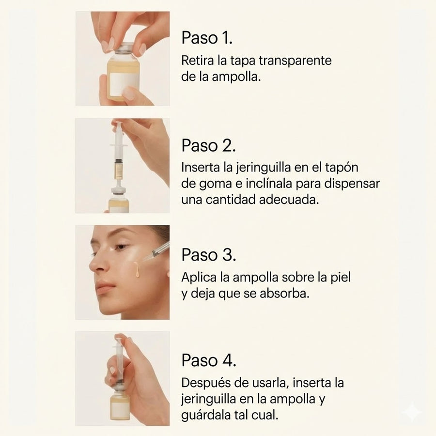 Cómo usar la ampolla en 4 pasos