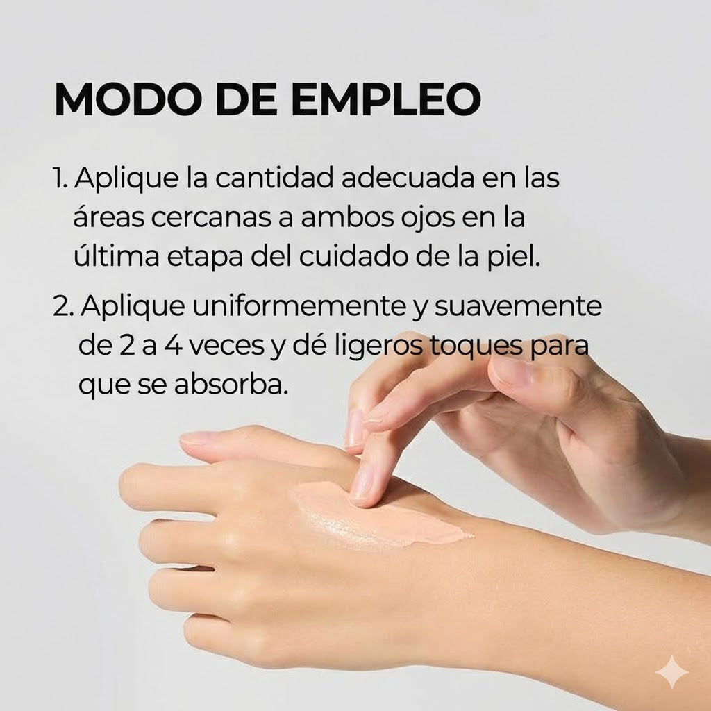 Crema de Ojos Coreana con Calcio y Elastina para Manchas Oscuras, Ojeras y Flacidez (Efecto Lifting)