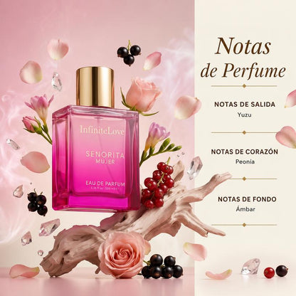 Senorita Woman Eau de Parfum Floral Frutal Romántico Peonía Granada Almizcle Mujer 100ml