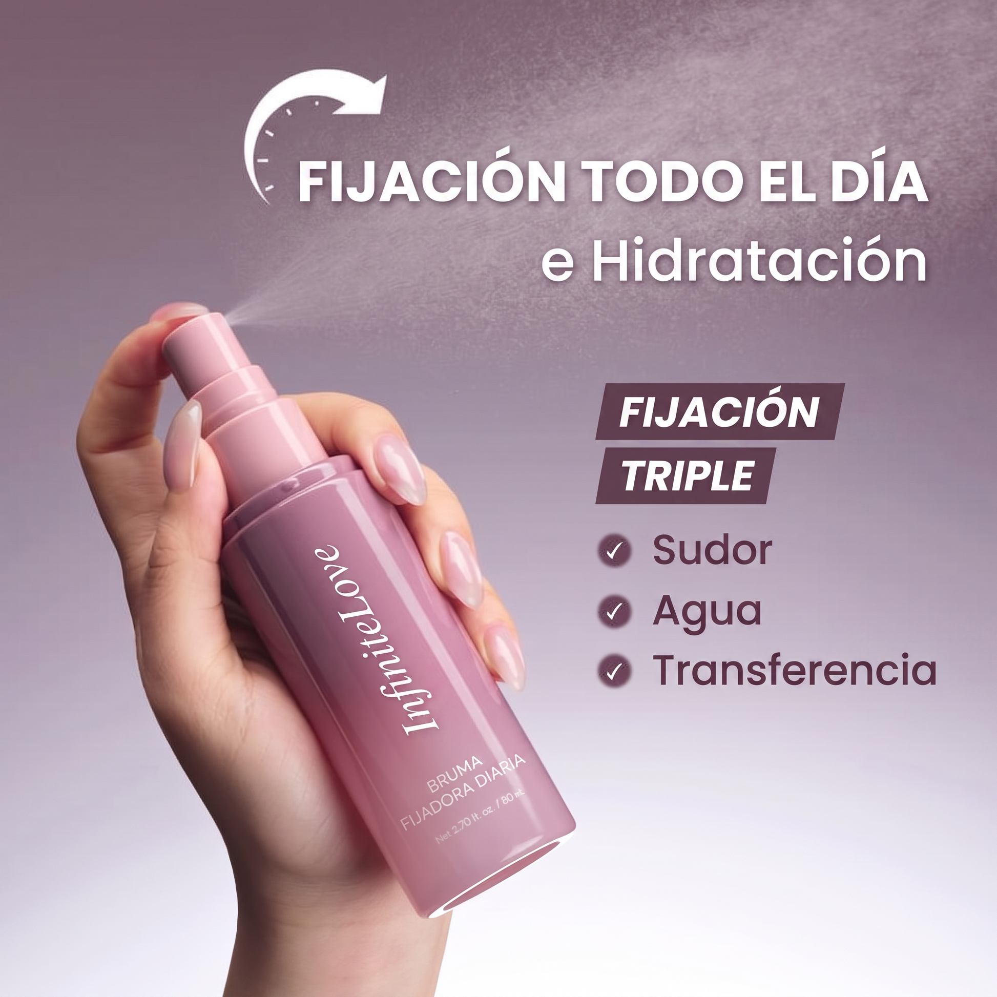 Fijación Todo el Día e Hidratación Triple InfiniteLove
