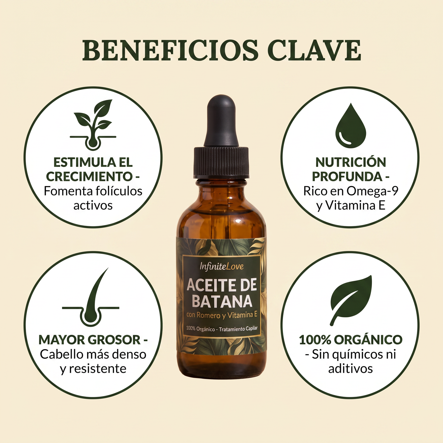 Aceite de Batana Orgánico con Romero y Vitamina E - Tratamiento Capilar 60ml