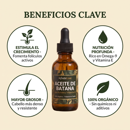 Aceite de Batana Orgánico con Romero y Vitamina E - Tratamiento Capilar 60ml