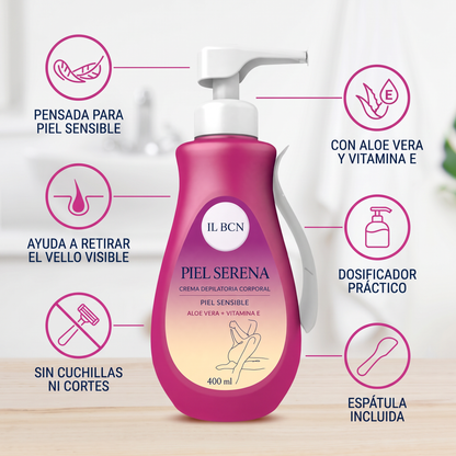 Piel Serena — Crema Depilatoria Corporal para Piel Sensible · 400 ml