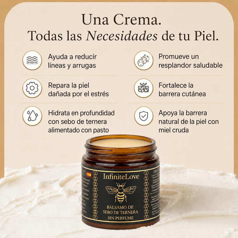 Bálsamo Hidratante Sebo y Miel Cítricos 100% Natural Antiedad 120ml