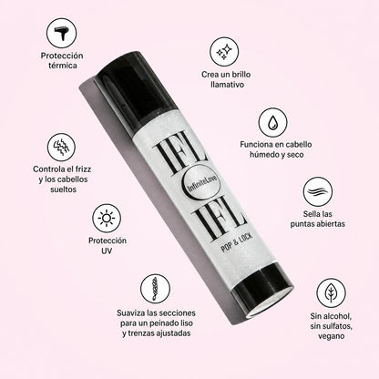 Pop & Lock Serum Acabado Alto Brillo Anti-Encrespamiento Proteccion UV Protector Termico 55ml
